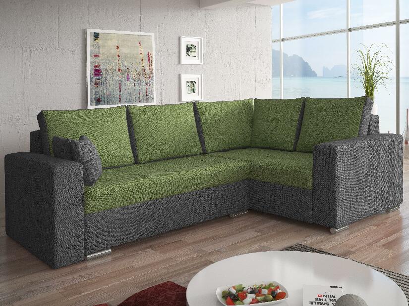 Sarok kanapé Valentina Bis (zöld + szürke) (J)