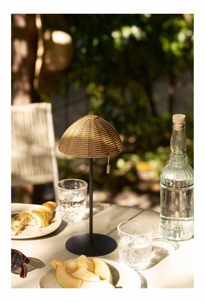 Stolová lampa Woleria (prírodná + čierna)