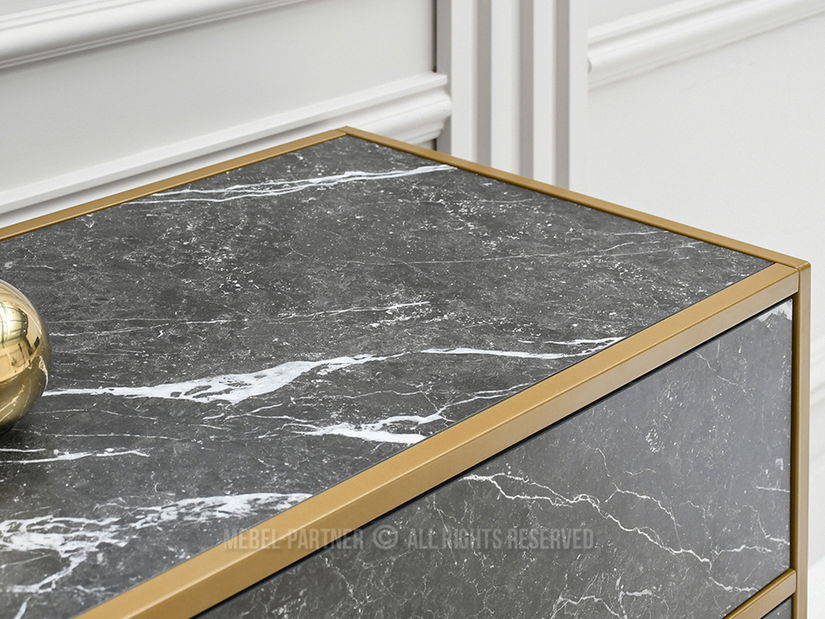 Komód Soren Kom (fekete márvány + arany)