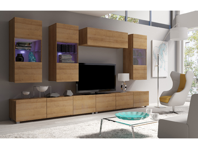 Mobilier living Calabria C5 (Stejar auriu) (fără iluminat)