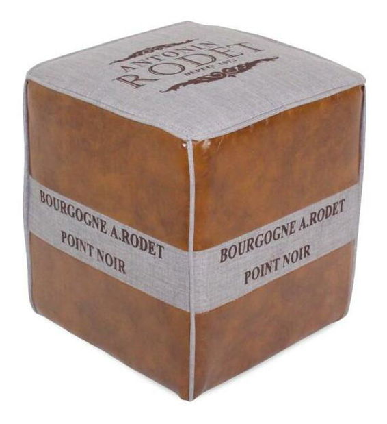 Taburetka Rinas 2 (sivá + hnedá koža)