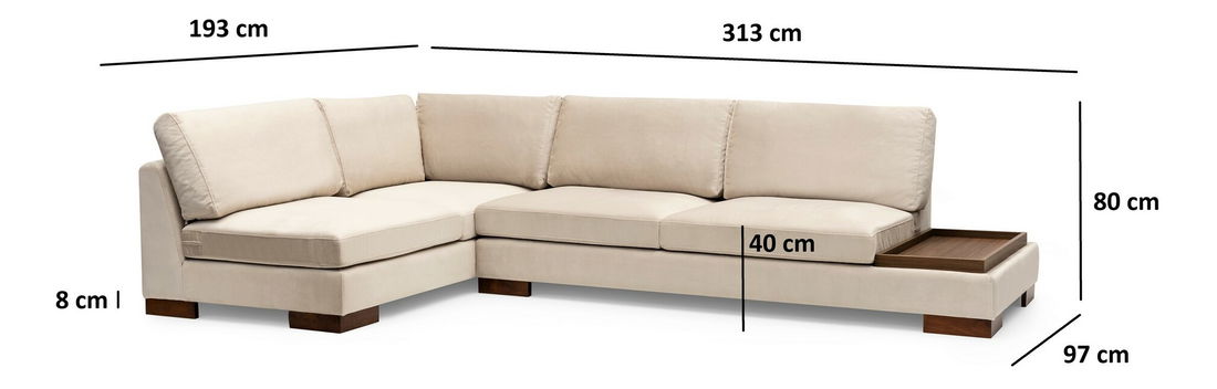 Colțar cu Taburetee Tullia (tbej) (S)