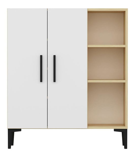 Ormarić za obuću Mubimo 1 (zafirov hrast + bijela)