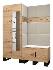 Set mobilier pentru hol Amanda 14 (Stejar artisan + bej)