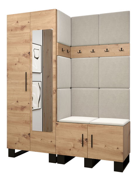 Set za predsoblje Amanda 14 (hrast artisan + bež)