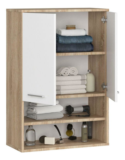 Dulap de baie suspendat Farid TYP 7 (Stejar sonoma + Alb)