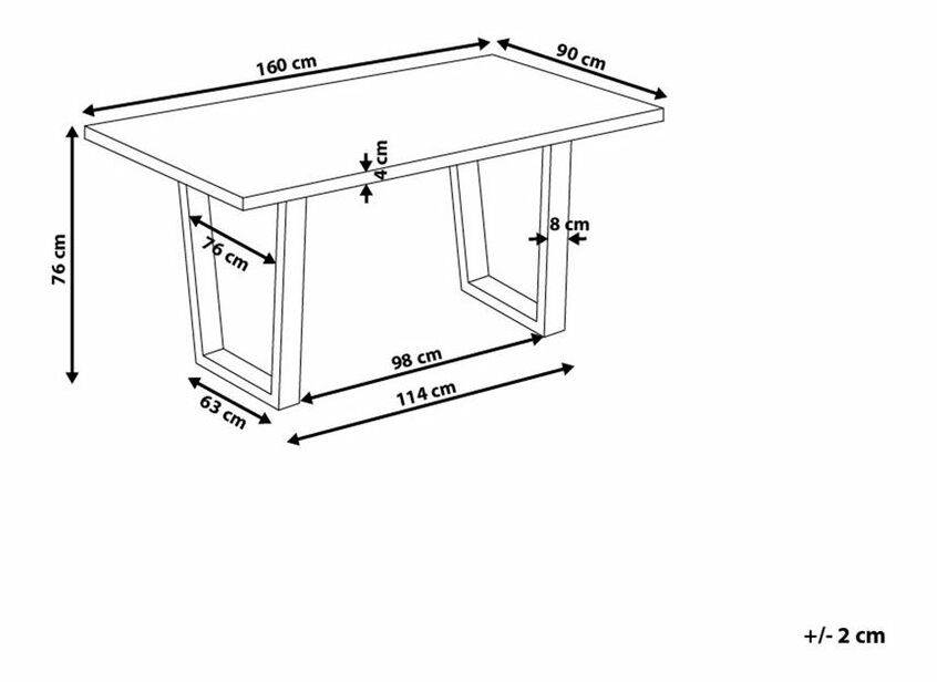 Étkezőasztal Akron (6 személy számára) (barna)