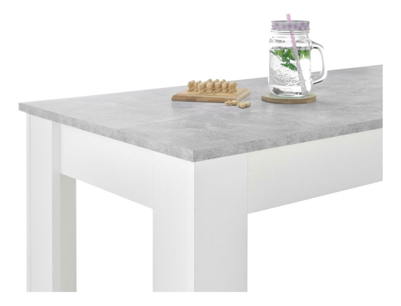 Barový stolík Matioso 2 (betón svetlý + biela)