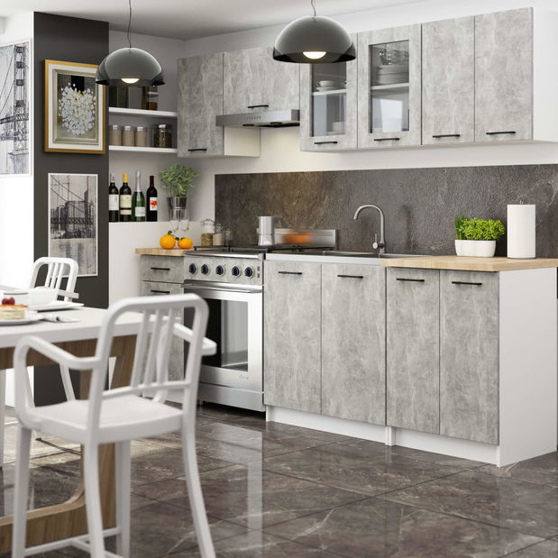 Set mobilier bucătărie 240 cm Ozara II B (beton)