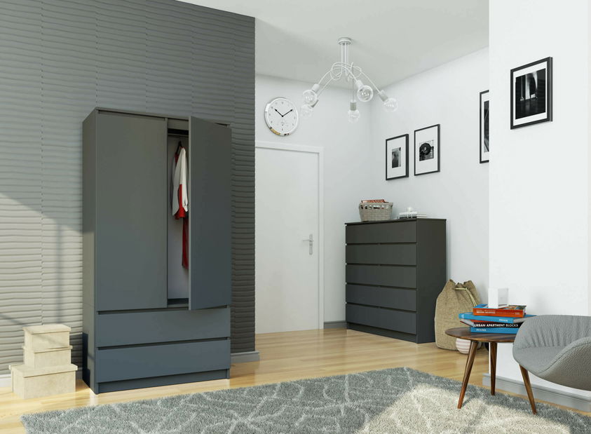 Šatníková skriňa Submarino (grafit)