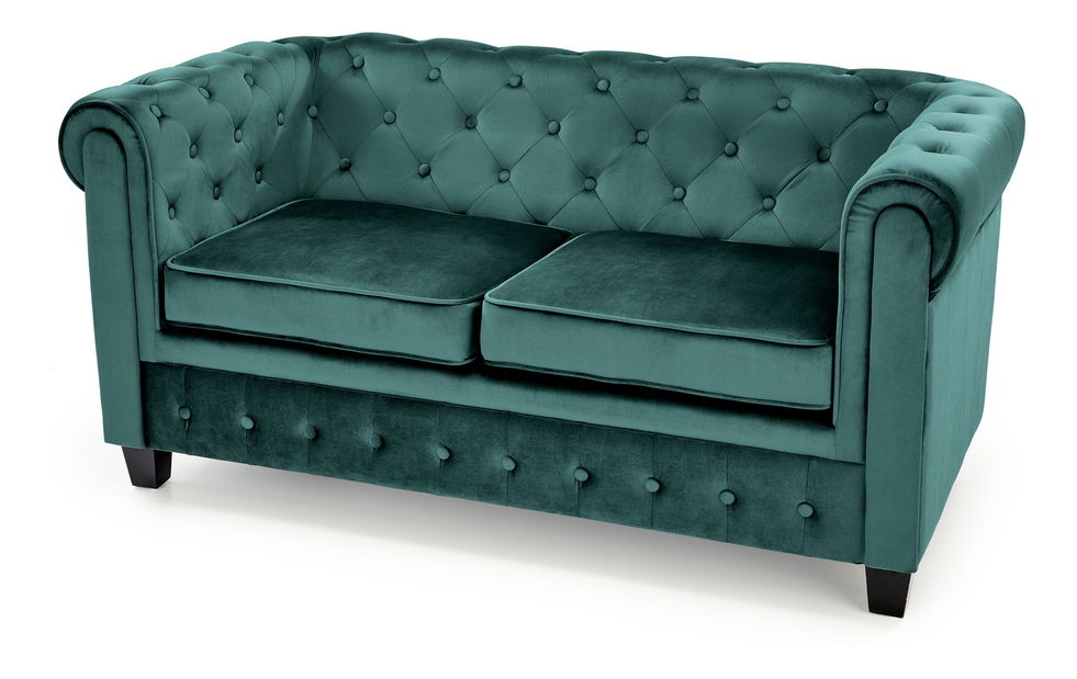 Pohovka dvojsedačka Elma XL (tmavozelená + čierna)