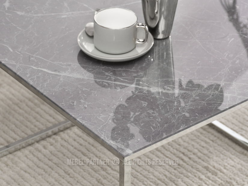 Stolić za kavu Bella M (sivi mramor + krom)