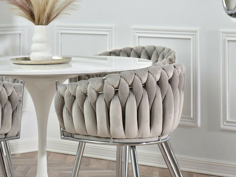 Jedálenská stolička Radio (sivá + strieborná)