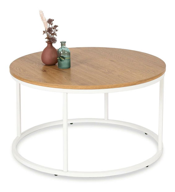 Konferenčný stolík Aparentar Max (dub + biela) 