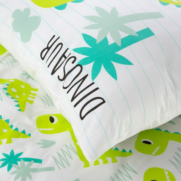 Lenjerie pat 160x200 cm Kido 08 (complet cu lenjerie pernă 70x80 cm) (alb)