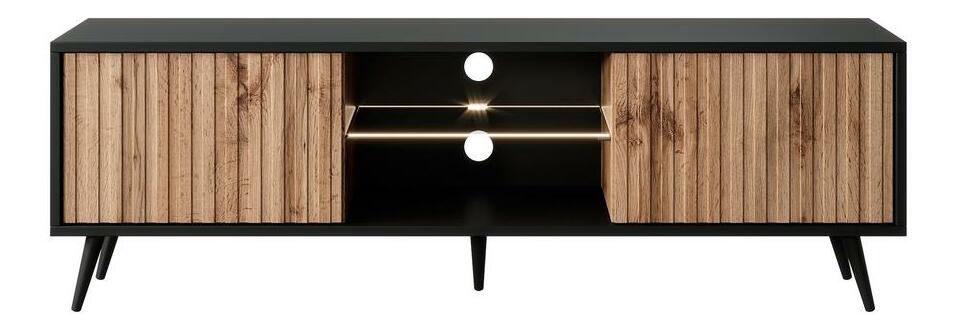 TV ormarić/stolić Biel 135 (crna + hrast wotan)