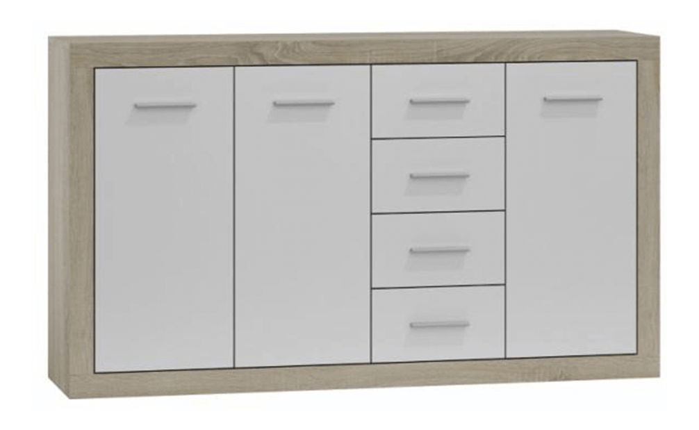 Komoda Callin 3T/4SK (hrast sonoma + bijela) 