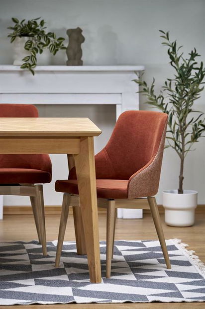 Blagovaonski stol Edmund (hrast + crna) (za 6 i više osoba)