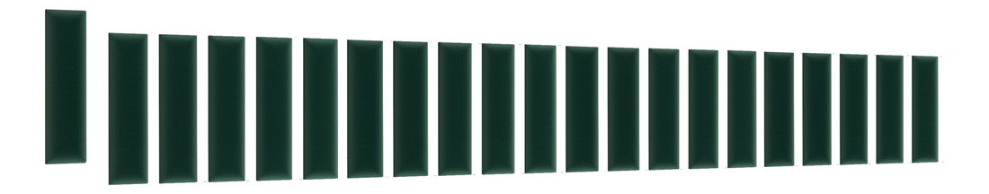 Set 20 panouri tapițate Quadra 210x90x60 cm (Verde)