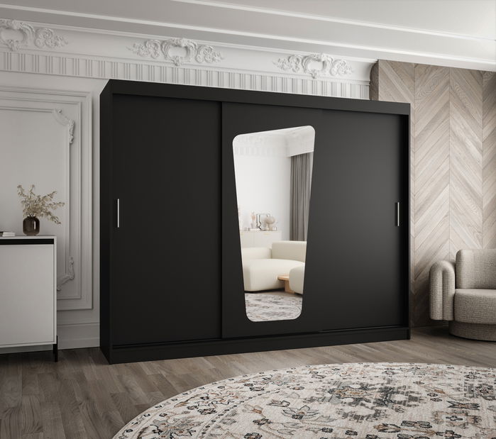 Šatníková skriňa 250 cm Mokka (čierna)
