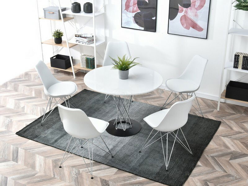 Stolička Large Rod (biela + chrómová)