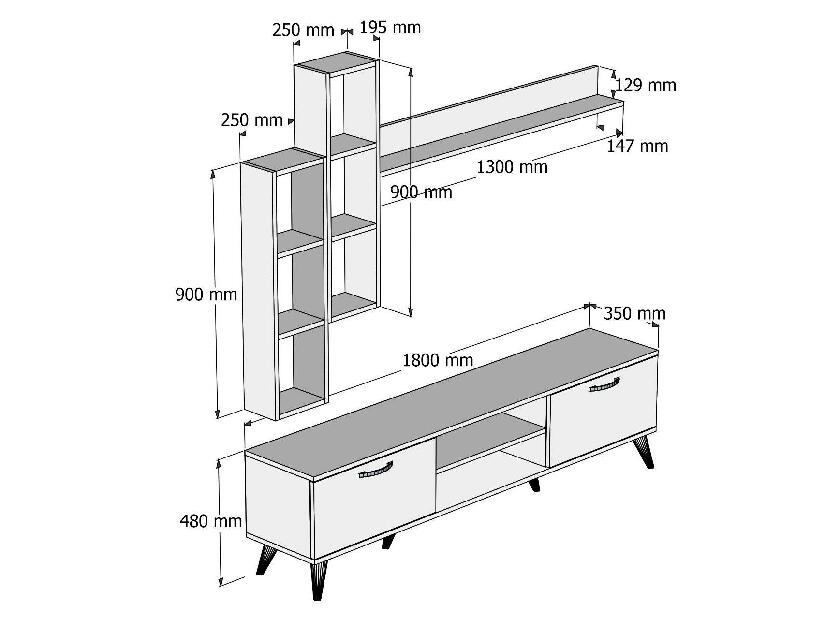 Mobilier living Lavune 2 (alb) 