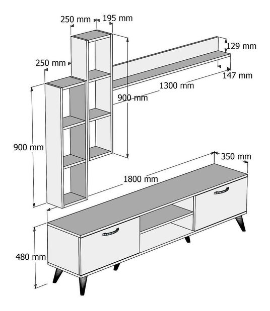 Nappali fal Lavune 2 (fehér) 
