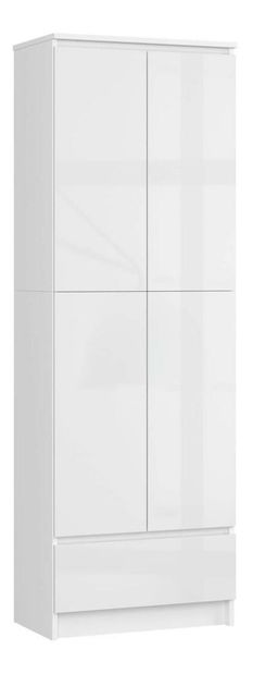 Ormar s policama Renzo (bijela + bijeli sjaj)