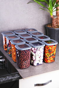 Set recipiente depozitare alimente (12 buc.) Boxy 12 (gri)