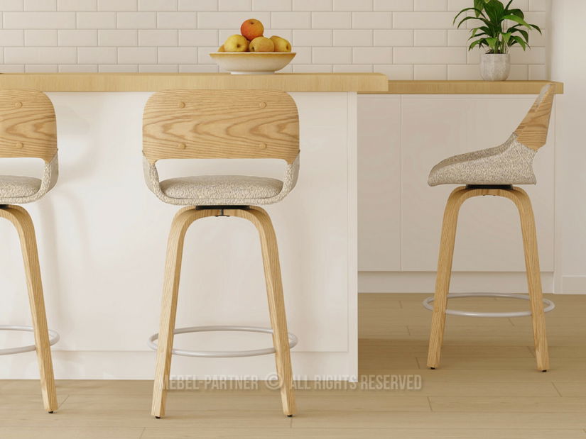 Scaun bar CH61 (bej + gri)