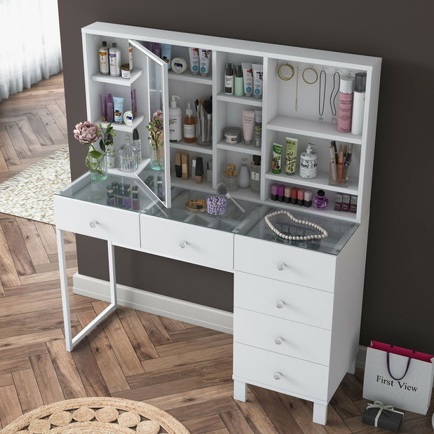 Toaletný stolík Beja (biela)