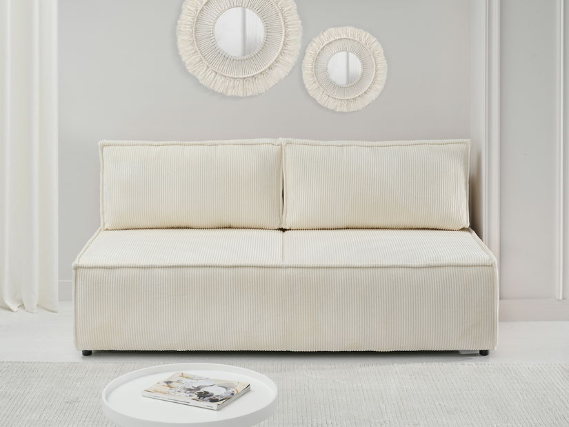 Pohovka dvojsedačka Nazismo (krémová + čierna)