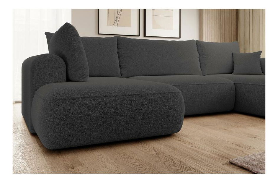 U alakú sarokkanapé Olivo U (B) (sötétszürke + fekete)