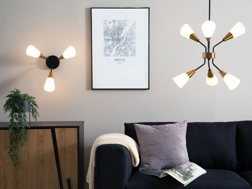 Lampă cu pandantiv Aragon VI (auriu)