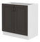 Alsó konyhaszekrény Sheila 80 D 2F BB (fehér + grafit)