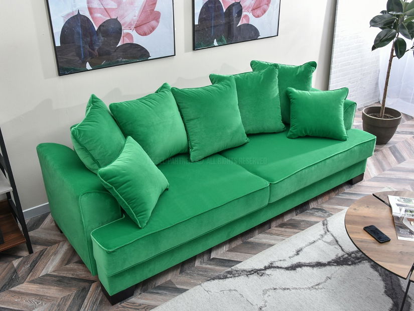 Canapea trei locuri Marilyn (verde + negru)