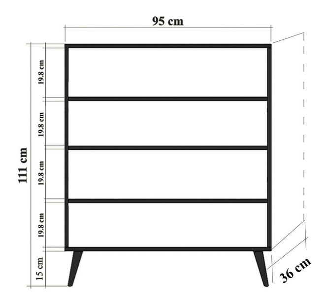 Szekrény Maluxe (szonoma tölgy)