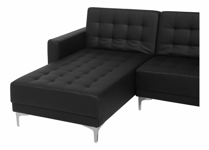 Rohová sedačka U Aberlady 1 (čierna) (s taburetkou) (P)