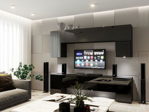 Obývacia stena Berny 68 (čierna + čierny lesk)