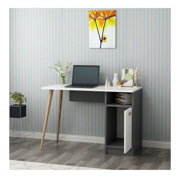 PC stolík Muduti (biela + antracit) 