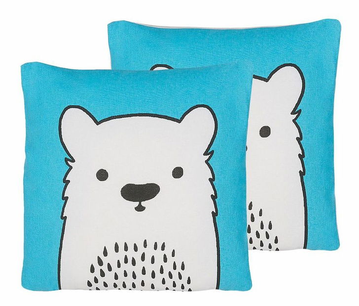 Set 2 buc perne decorative 45 x 45 cm Warza (albastru)