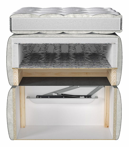 Kontinentálna posteľ 180 cm Andromeda (sivá) *výpredaj