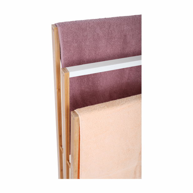 Držač za ručnike Kelum (bijela + bambus)