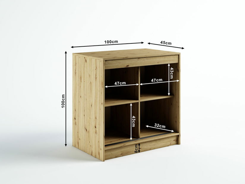 Tolóajtó 90 cm Bethany V (matt fehér + matt fekete)