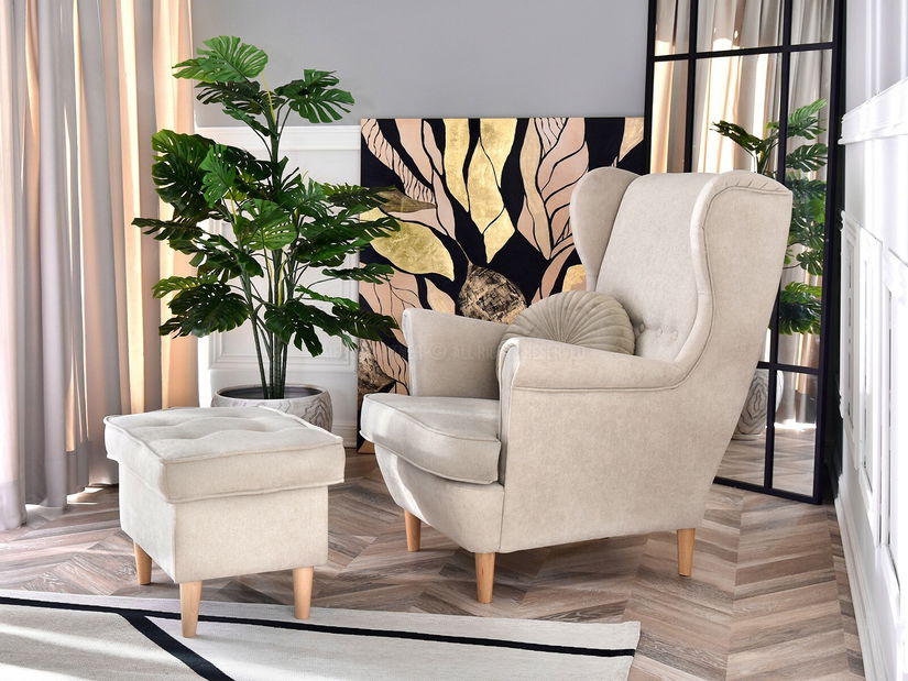 Kreslo ušiak Margis (čierna)