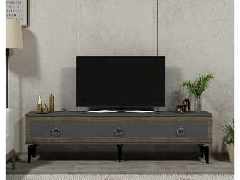 TV asztal/szekrény Sotema 3 (antracit + dió) 
