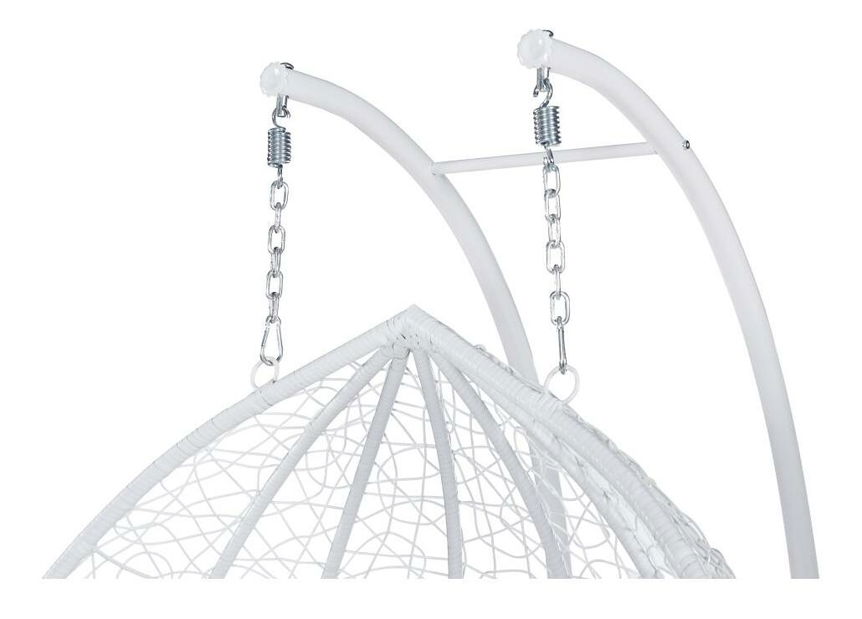 Függesztett kétszemélyes fotel Deber (fehér + virágminta) 