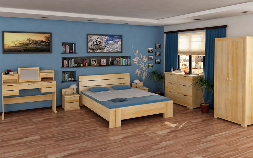 Franciaágy 200 cm Tosen High BC (fenyő)