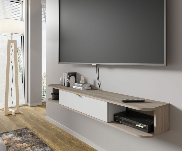 TV szekrény/asztal Ikaro (szonoma tölgy + fehér)