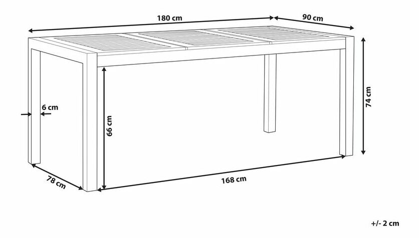 Kerti asztal 180 cm GROSSO (eukaliptusz) (barna) (8 személy részére)